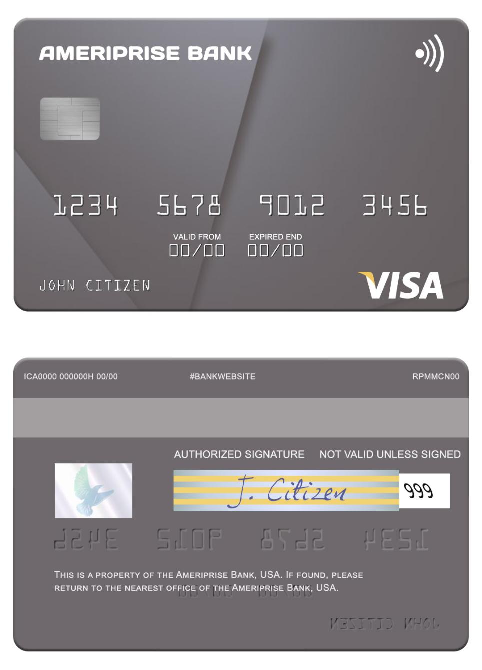 USA Ameriprise Bank visa card